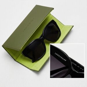 Longchamp Black Sunglasses with Olive Case